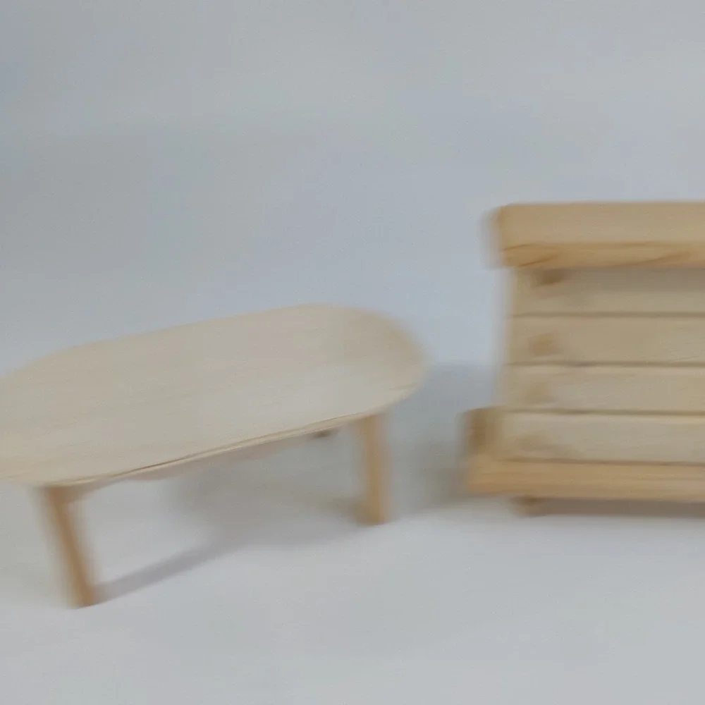 Doll House Furniture Greenbrier Dresser And Table Natural Wood‎ unfinished